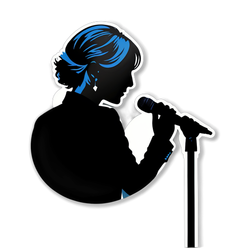 Silhouet van Patricia Kaas met Microfoon