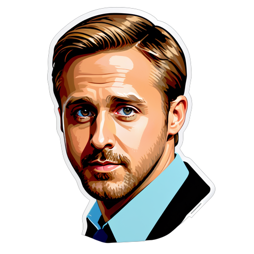 Ein dynamisches Porträt von Ryan Gosling als berühmter Filmcharakter