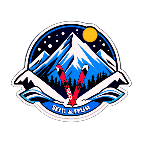 En klistermärke som firar Skistar