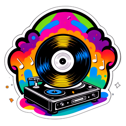 Desain Stiker Pemutar Rekaman Vinyl Retro Black Sabbath