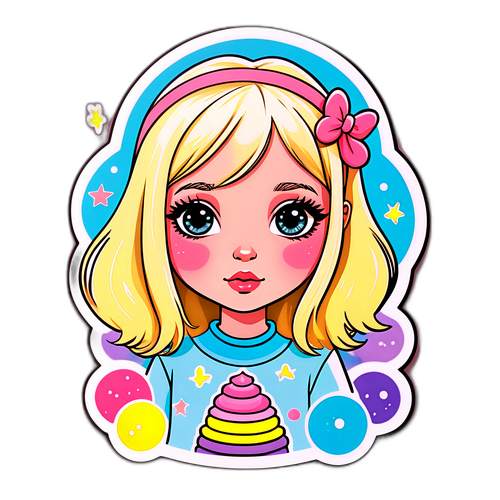 Verspielte Lottie Moss Aufkleber