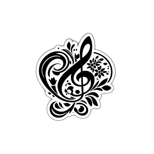 Şıklığı Yansıtan Müzik Temalı Sticker