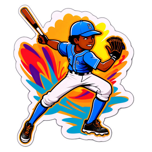 Dynamic Junior Caminero Baseball Action Sticker