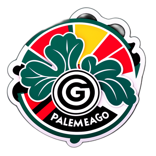 Nhãn dán kết hợp giữa logo Palmeiras và Flamengo