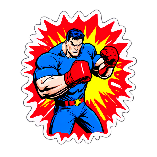 Çizgi Roman Tarzında Güçlü Karakter Sticker'ı