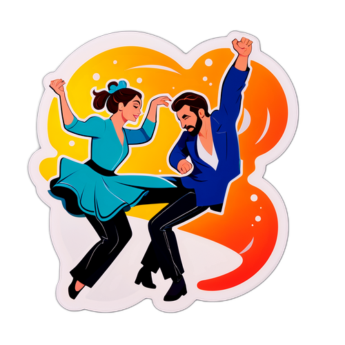 Стикер с Гийомом Сизероном, вращающим свою партнершу