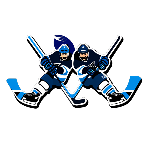 Jets vs Blues Hockey Sticker