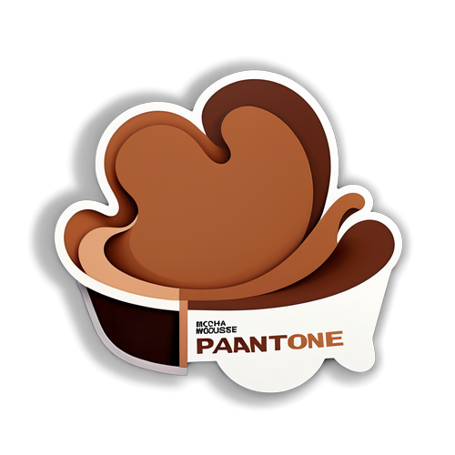 Stylish Sticker ng Mocha Mousse