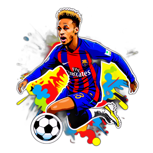 Neymar în stil cool de artă urbană