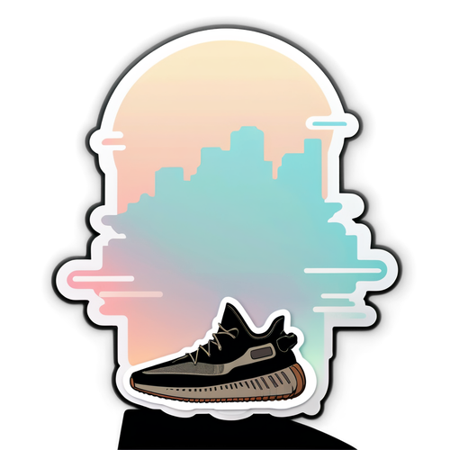 Yeezy-logo sticker minimalistista katumuotityylillä