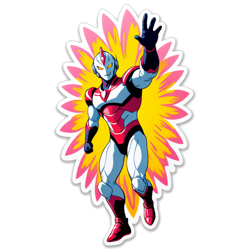 Heroic Radiance: Ultraman Amidst Sakura Blossoms