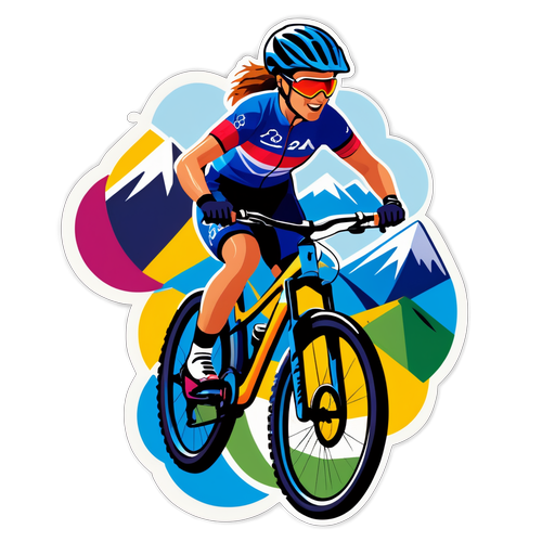 Le Sticker Coloré qui Fait Vibrer les Fans de VTT aux JO 2024!