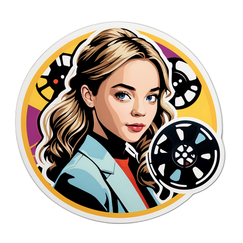 Stilig Silhuett av Sydney Sweeney med Filmrull Grafikk