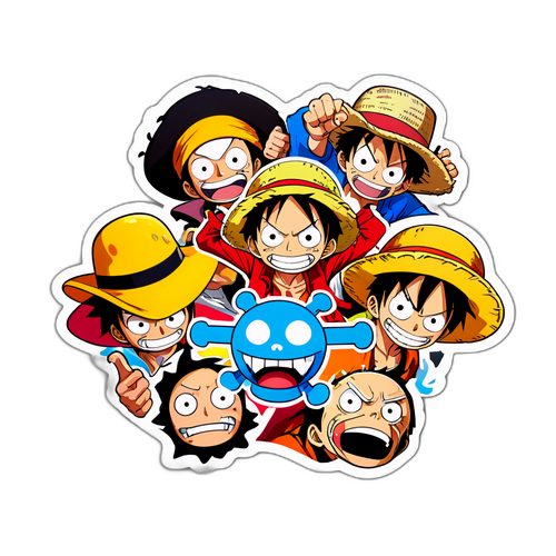 Autocollant Luffy et l'équipage des Chapeaux de Paille