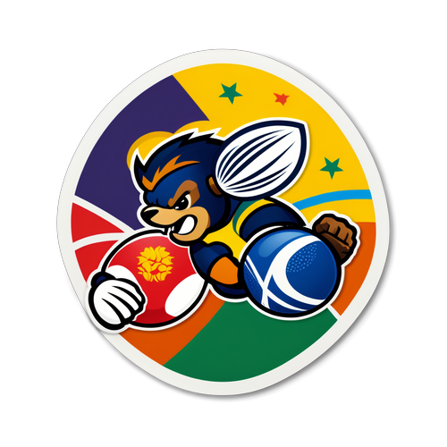 Découvrez les Mascottes Sportives des JO 2024: Un Sticker Dynamique qui Incarne la Passion du Rugby et du Football!