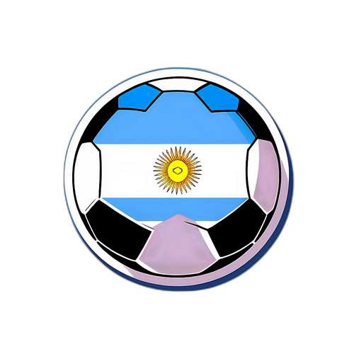 Nhãn dán bóng đá và cờ Argentina bay trên trời