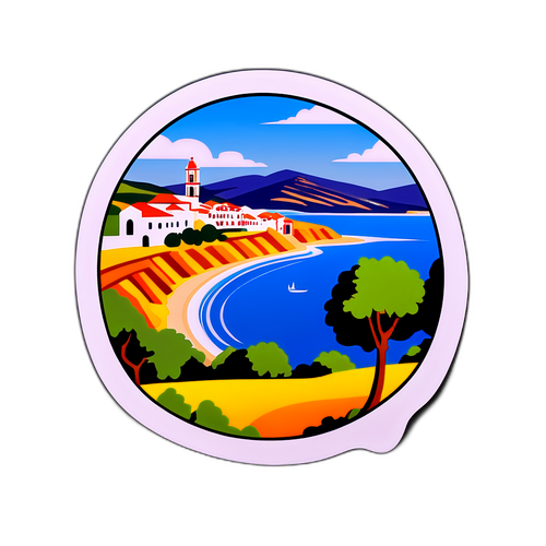 Sticker mit ikonischer Landschaft aus Portugal