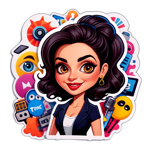 Милый карикатурный портрет Тины Канделаки