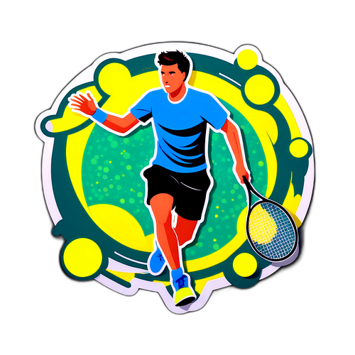 Kreatives Grafikdesign eines Tennis-Spielers