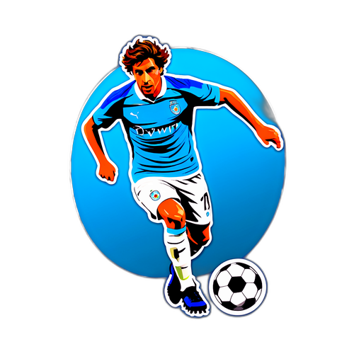 Crea un adesivo di Luca Pellegrini in una posa dinamica di calcio