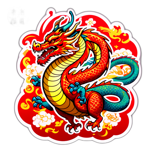 龙年春节装饰贴纸