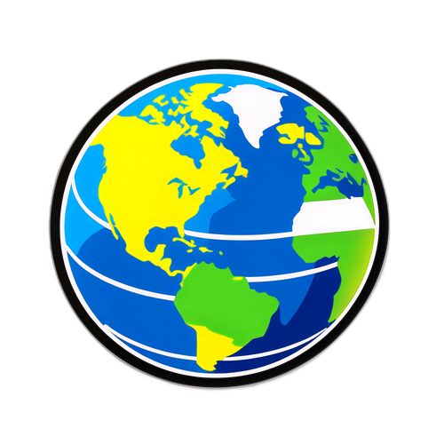 Sticker met de Aarde en voetbalvelden van de deelnemende landen in het WK 2026