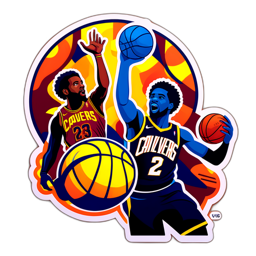 Vibrant na Sticker ng Basketball Court