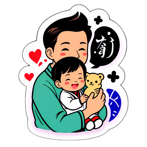 心温まるイラスト:木梨憲武と子供の遊び