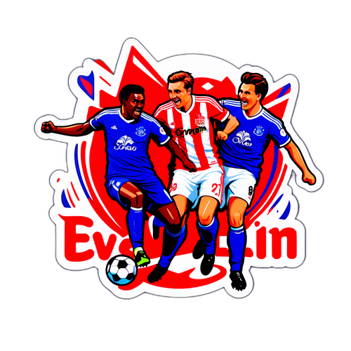 סצנה אנרגטית של משחק כדורגל בין סונדלנד לאברטון