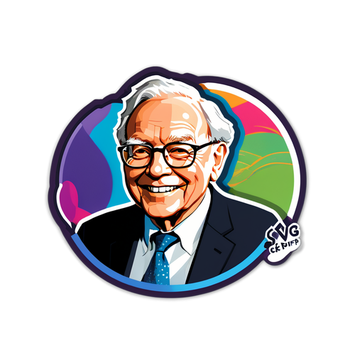 Nálepka inspirovaná Warrenem Buffettem