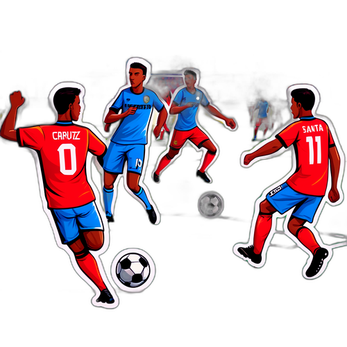 Ilustração de Jogadores de Santa Cruz em Ação