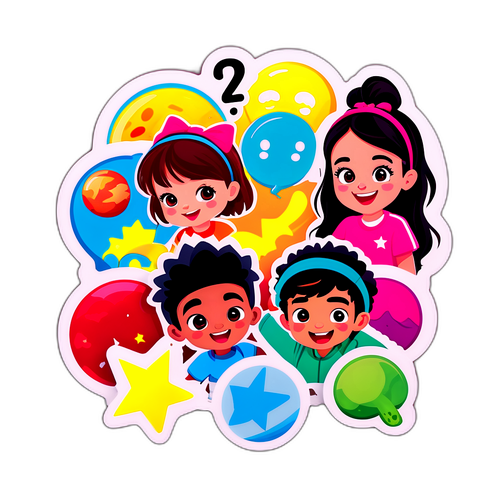 สติกเกอร์สนุกของเด็กเจน Z ในตอนที่สาม