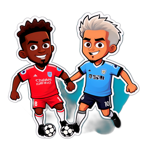 Karikatur Quirky Pemain Bola Sepak