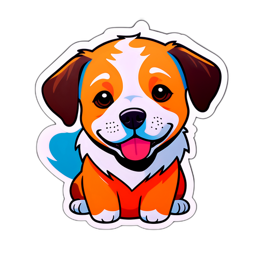 Sticker cu cățel drăguț