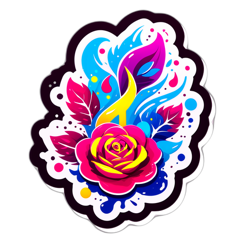 Adesivo Vibrante di Rosa Chemical