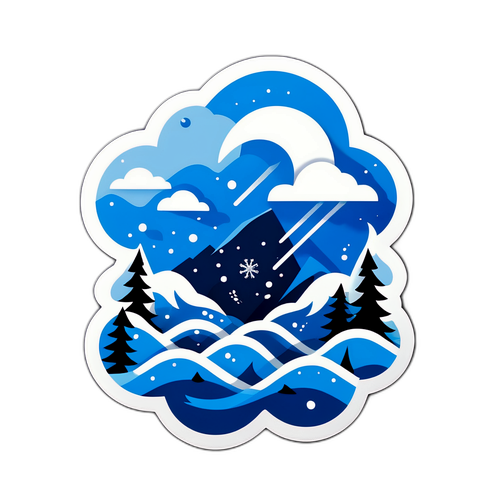 冬季寒冷天气警示贴纸