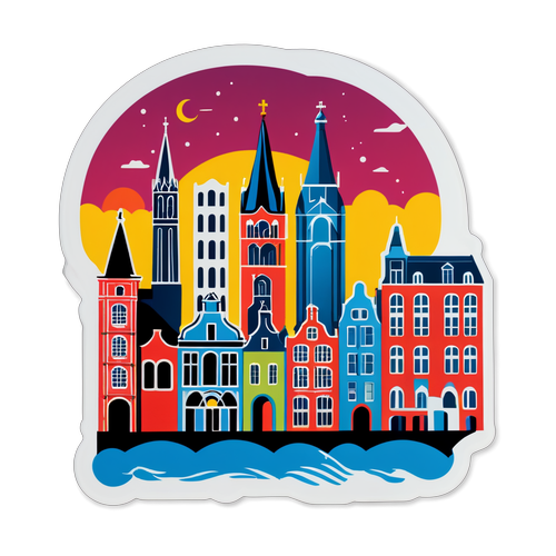Autocollant illustrant la ville de Molenbeek