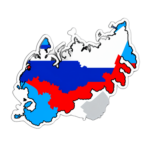 Наклейка с изображением карты России