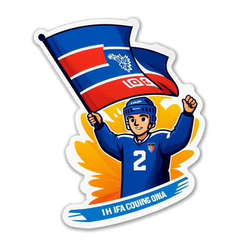Moderní kresba IIHF 2025: Fanoušci se skandováním a mávajícími vlajkami