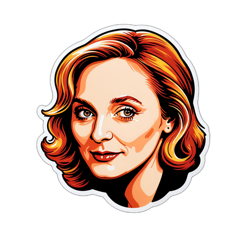 Autocollant créatif illustrant Julie Depardieu dans un rôle emblématique de film