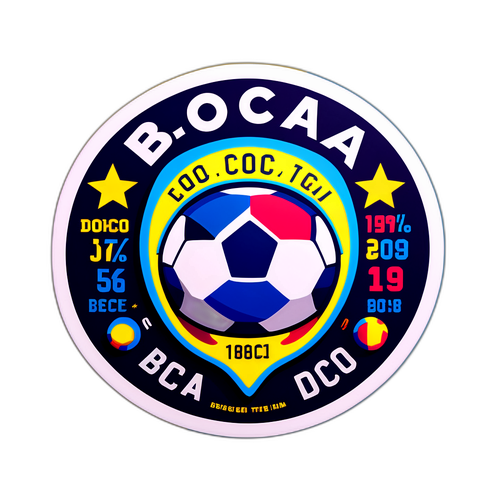 Sticker moderno de Boca con tipografía vibrante