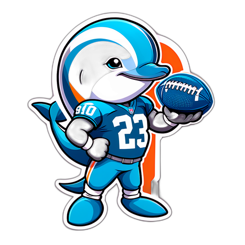 Cute Cartoon Dolphin in NFL Gear
