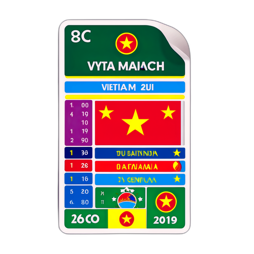 Sticker lịch thi đấu bóng đá Việt Nam