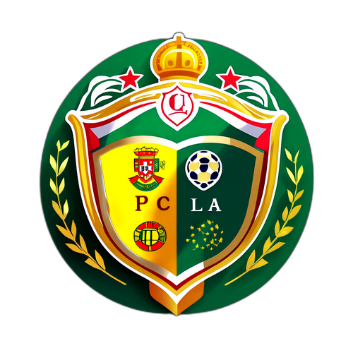 Emblemat Ligi Portugalskiej z Siluetami Zawodników
