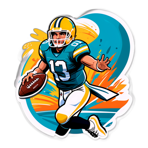 Dynamic Quarterback Action Sticker