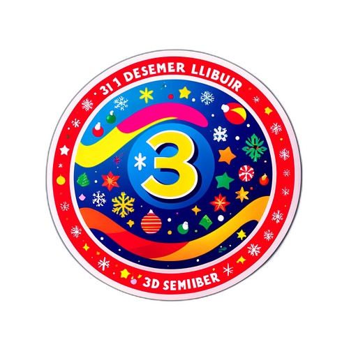 Bola Warna-warni dengan Teks '31 Desember Libur?'